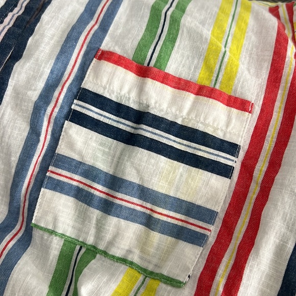 42• Westport Stripes Pocket Button Down Cotton Multi-color Women XL - Picture 6 of 9
